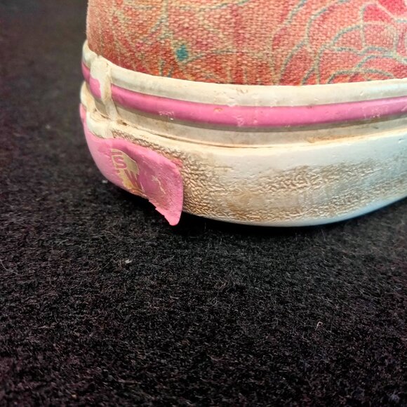 Vans Shoes Girls Size 1.5 Pink Flower Sneakers Slip-Ons - Picture 6 of 9